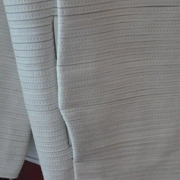 White Ribbed Leather Jacket - Picture 9 of 9